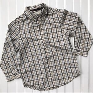 •Children’s Place• brown plaid poplin shirt